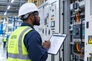 engineer conducting a facility-wide electrical audit