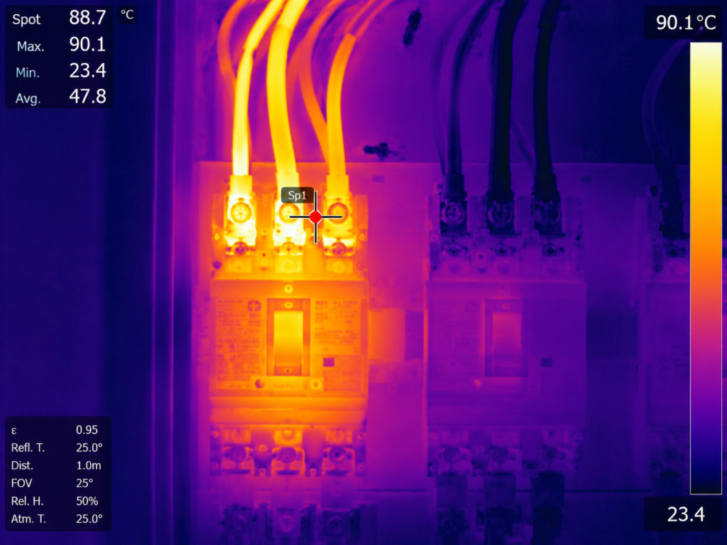 thermal imaging of an overheating panel
